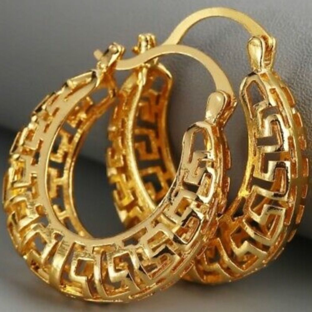 + 18k Gold Filled Hoop Dangle Earrings